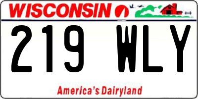 WI license plate 219WLY