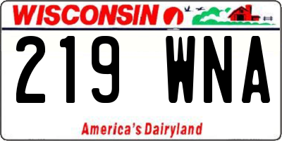 WI license plate 219WNA