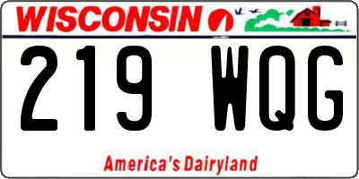WI license plate 219WQG