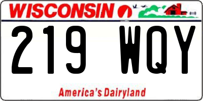 WI license plate 219WQY