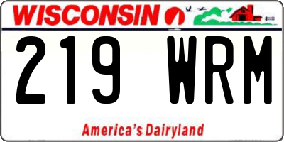 WI license plate 219WRM