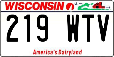 WI license plate 219WTV