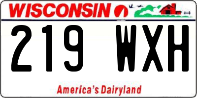 WI license plate 219WXH