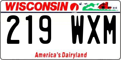 WI license plate 219WXM