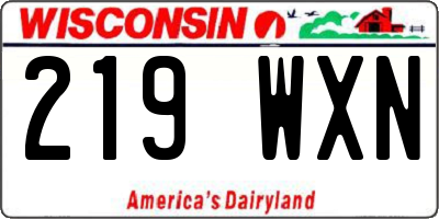 WI license plate 219WXN