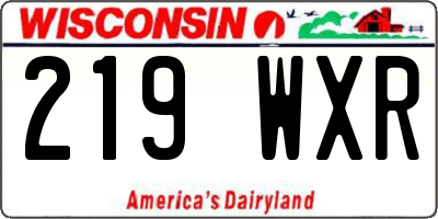 WI license plate 219WXR