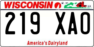WI license plate 219XAO