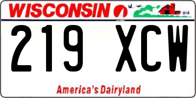 WI license plate 219XCW