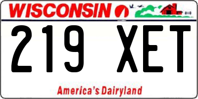 WI license plate 219XET