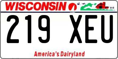 WI license plate 219XEU