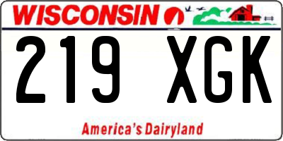 WI license plate 219XGK