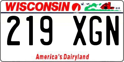 WI license plate 219XGN