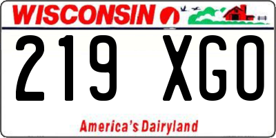 WI license plate 219XGO