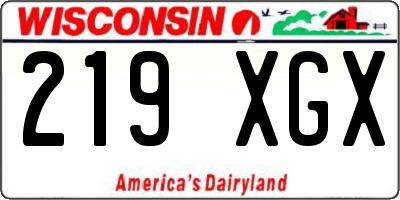 WI license plate 219XGX