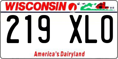 WI license plate 219XLO