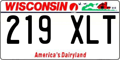 WI license plate 219XLT