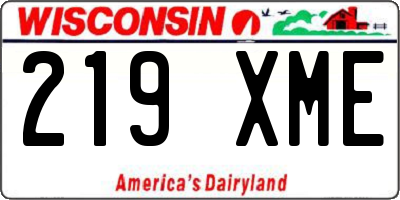 WI license plate 219XME