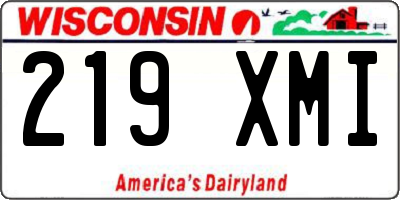 WI license plate 219XMI