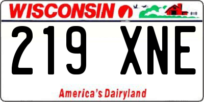 WI license plate 219XNE