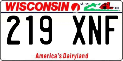 WI license plate 219XNF