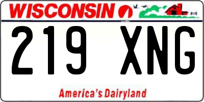 WI license plate 219XNG