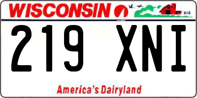 WI license plate 219XNI
