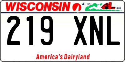 WI license plate 219XNL
