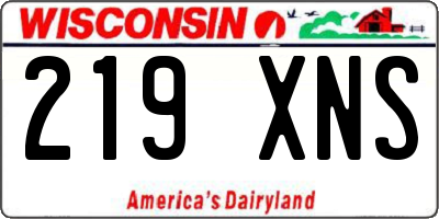 WI license plate 219XNS