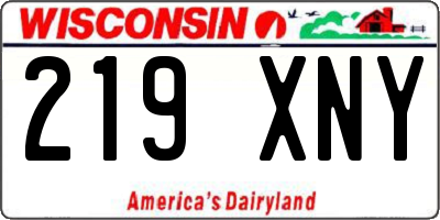WI license plate 219XNY