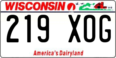 WI license plate 219XOG