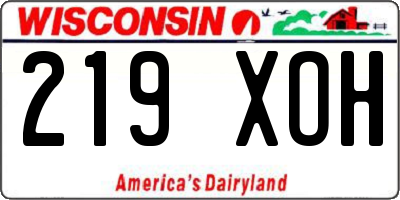 WI license plate 219XOH