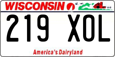 WI license plate 219XOL
