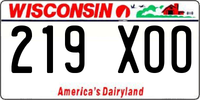 WI license plate 219XOO