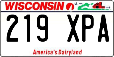 WI license plate 219XPA