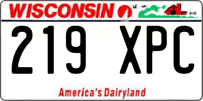 WI license plate 219XPC