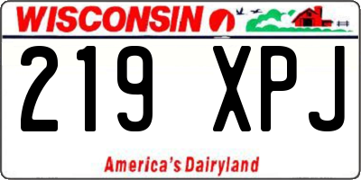 WI license plate 219XPJ