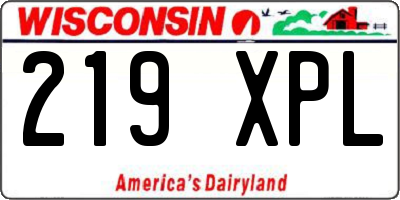 WI license plate 219XPL