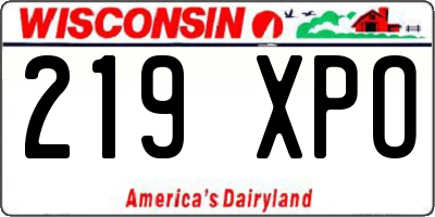 WI license plate 219XPO