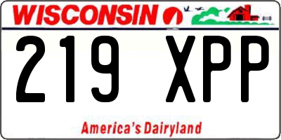 WI license plate 219XPP
