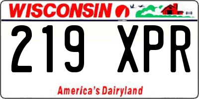 WI license plate 219XPR
