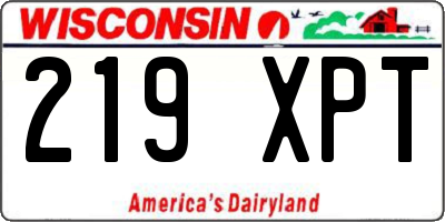 WI license plate 219XPT
