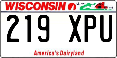 WI license plate 219XPU