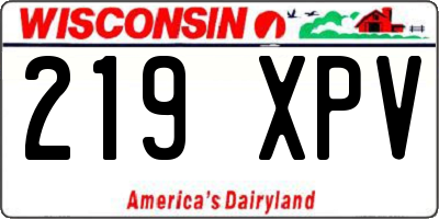 WI license plate 219XPV