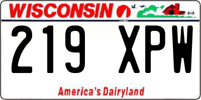 WI license plate 219XPW
