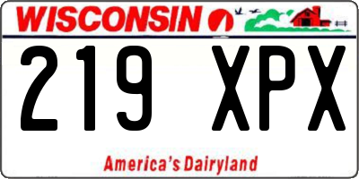 WI license plate 219XPX