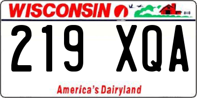 WI license plate 219XQA