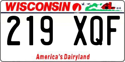 WI license plate 219XQF