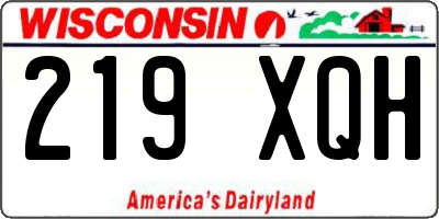 WI license plate 219XQH