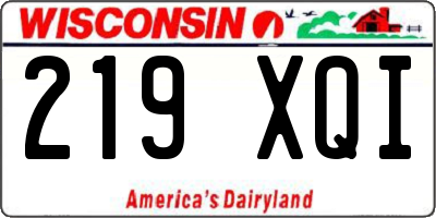 WI license plate 219XQI
