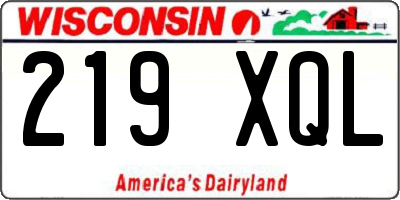 WI license plate 219XQL